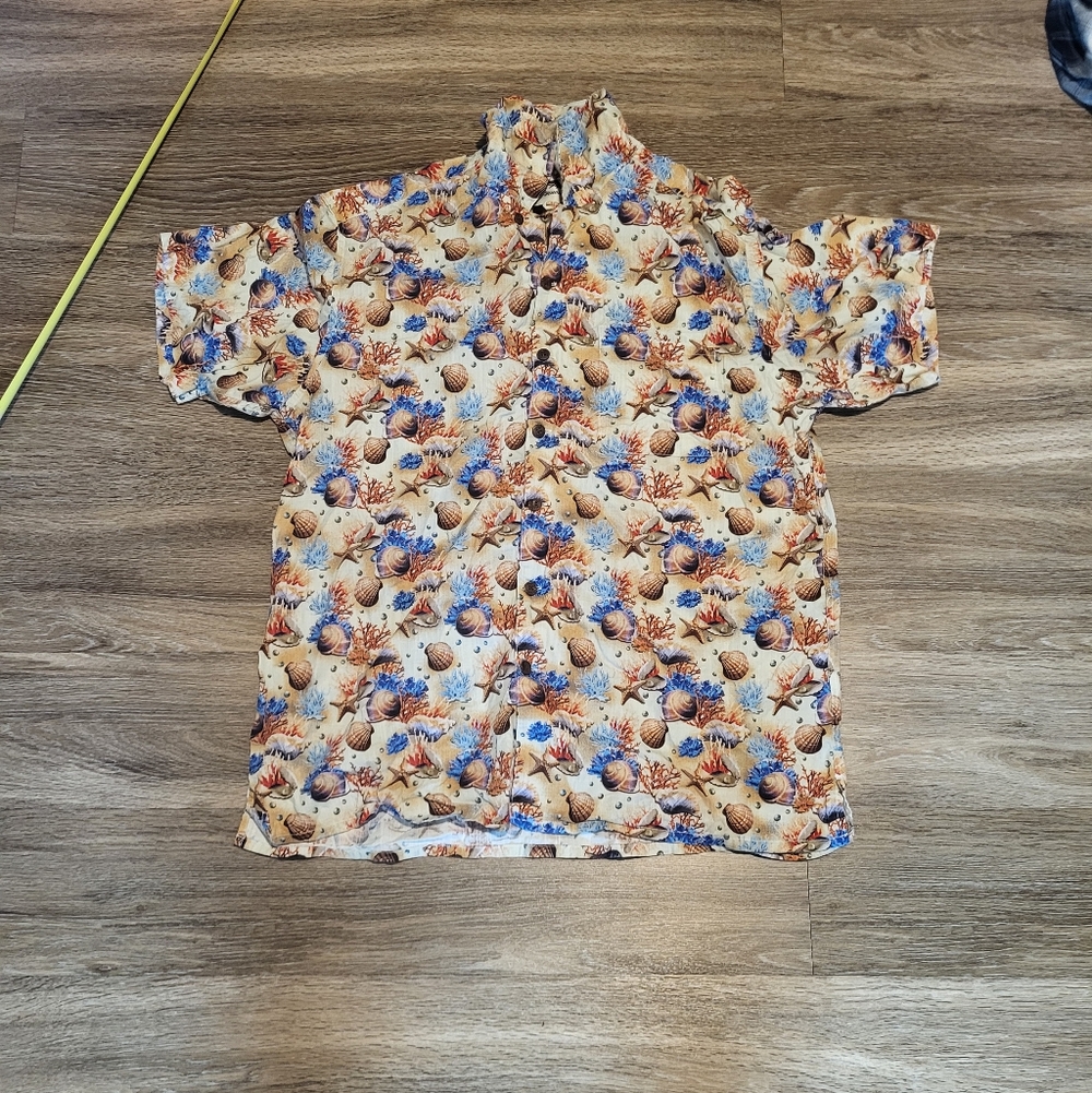 Men's Ocean-Themed Button Down Shirt